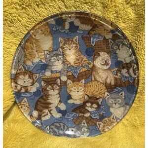 Tabby Kitten Glass Plate 10” Collectible Decor Cat